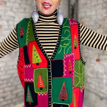 Vintage Plus Size Christmas Vest Holiday Party 