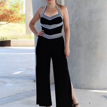 Vintage 1990s Joseph Ribkoff Halter Jumpsuit, Size 6 US | Mezcal ...