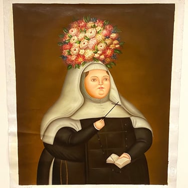 Fernando Botero ~Santa Rosa de Lima~ Repro Art Oil Painting Unstretched Canvas 