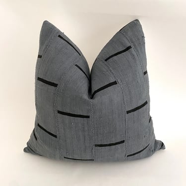 Gray Mud Cloth 24 X 24 Custom Pillow Boho Decor 