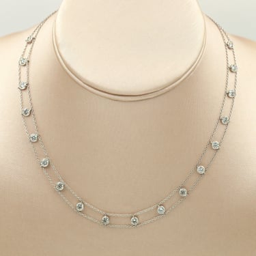 Fred Leighton Double Platinum Necklace with Diamonds