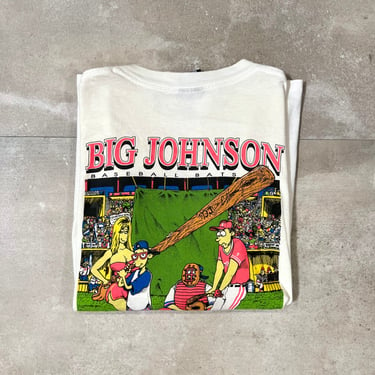 Vintage Big Johnson graphic print concert tee rap tee shirt t-shirt black white 1990s novelty 