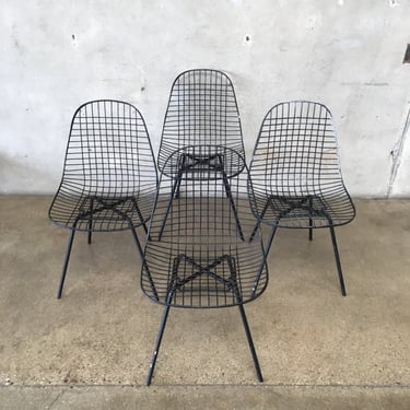 Vintage Herman Miller Black Wire Chairs