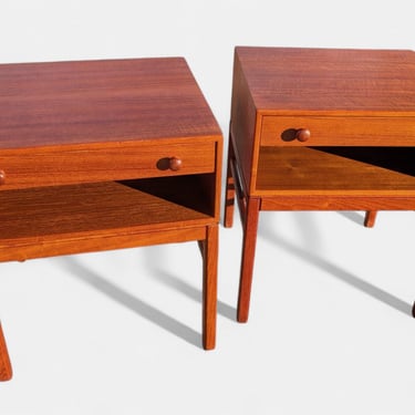 Mid Century Danish Modern Teak Nightstands by Engstrom and Myrstrand 