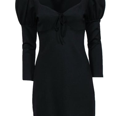 Reformation - Black Puff Sleeve “Helga” Bodycon Dress Sz L
