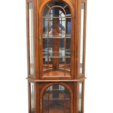 PULASKI FURNITURE Solid Cherry Traditional Style 34" Corner Lighted Display Curio Cabinet 204-6-11608 