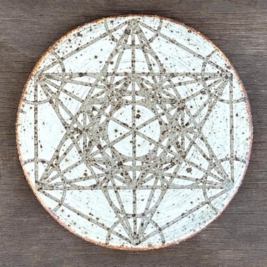 Ceramic Trivet/ Catch all plate- Speckled White "Galaxy" 