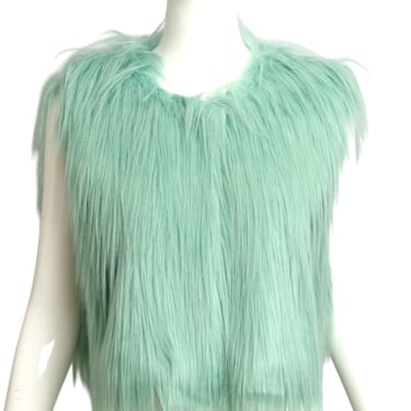 ALABAMA MUSE-NWT Green Faux Fur Vest, Size 10