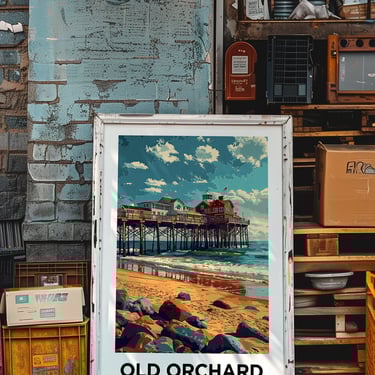 Old Orchard Beach Maine Travel Poster - New England Summer Wall Art Souvenir 