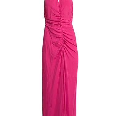 Veronica Beard - Hot Pink Gold Chain Necklace Closure Formal Dress Sz M