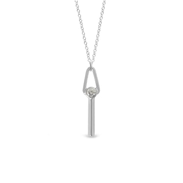 Pax Diamond Necklace - Sterling Silver + White Diamond