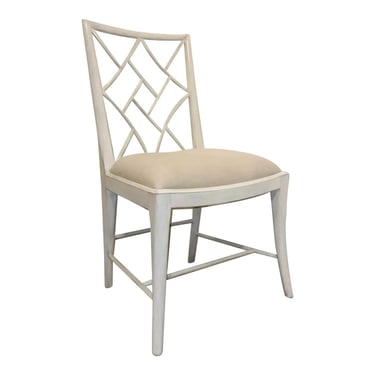 Theodore Alexander Transitional White Trellis Side Chair