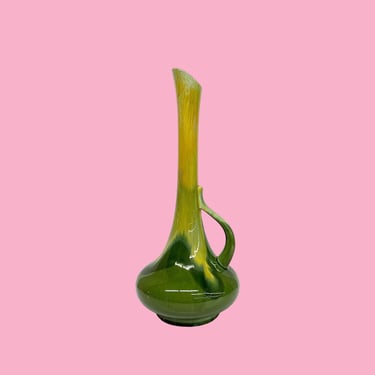 Vintage Royal Haeger Vase Retro 1960s Mid Century Modern + 408 + Green + Yellow + Drip Glaze + Ceramic + Pitcher + Pottery+ MCM Home Decor 