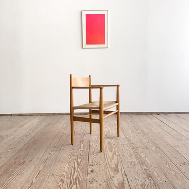 Hans J. Wegner CH37 Armchair in Oak with New Danish Cord, Denmark, 1960s 