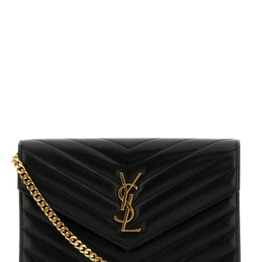 Saint Laurent Women Black Leather Envelope Wallet