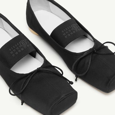 MM6 Maison Margiela Leather Ballet Flats, Black