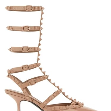 Valentino Garavani Women Powder Pink Leather Rockstud Pumps