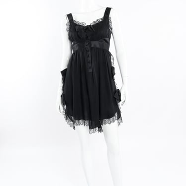 1991 S/S Silk Chiffon Lace Bow Dress