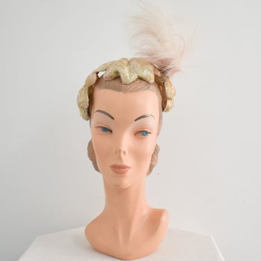 1940s/50s Stella Adam Paillettes and Feather Hat 
