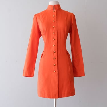 Brilliant 1960's Saffron Mod Coat Dress / Sz M
