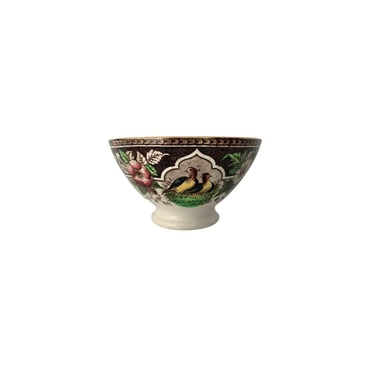 Antique French Transferware Footed Bowl With Quail 