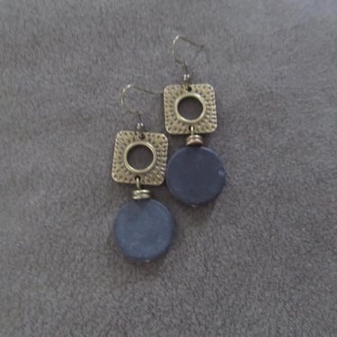 Bronze and black mid century modern earrings 