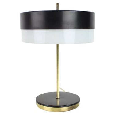 Mid-Century Space Age Table Lamp by Kamenicky Senov, Czechoslovakia, 1970s / Vintage Lamp / Black & White 