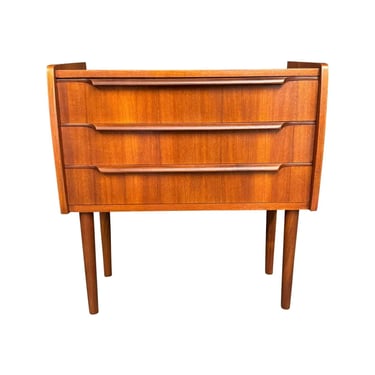 Vintage Danish Mid Century Modern Teak Entry Chest - End Table - Nightstand 