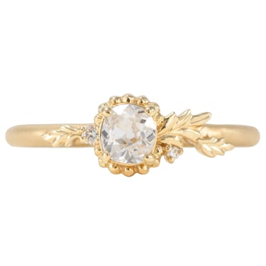 Wood Nymph Daphne Cherie Engagement Ring - 18K Yellow Gold, .33 ctw Antique Old Mine Cut Diamond + Diamond Accents (.02 ctw)