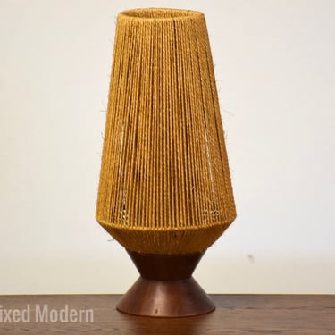 Danish Cord Teak Table Lamp 