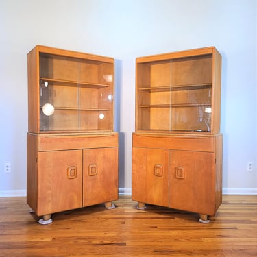 Mid Century Heywood Wakefield Dining Cabinets - A Pair 