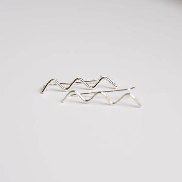 Squiggle Ear Climber in Sterling Silver; Earring Climber