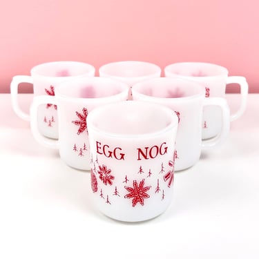 Set of 6 Fire King Egg Nog Mugs 