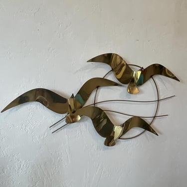 Vintage Curtis Jere Brass Bird Wall Sculpture 