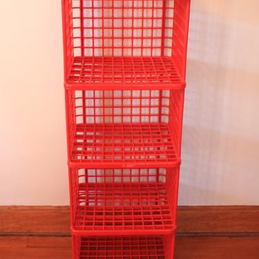 Vintage 1984 Yaffa Blocks Red Plastic Stackable Storage Bins | Lisa ...