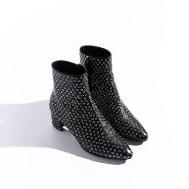ALAIA Black Grommet Ankle Boots (Sz. 37)