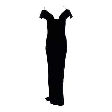 Deep Eggplant Velvet 1930's Style Cowl Neck Bias Gown