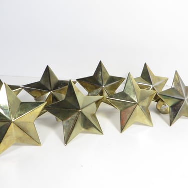 Vintage Brass Star Napkin Rings - Set of 8 Brass Star Napkin Rings 