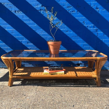 Vintage Rattan Coffee Table 