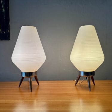 Pair of 1950s &#8216;Beehive&#8217; Table Lamps