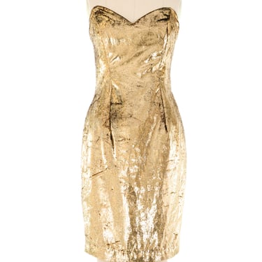 Metallic Gold Mini Dress