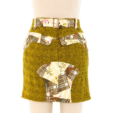 John Galliano Patchwork Tweed Skirt