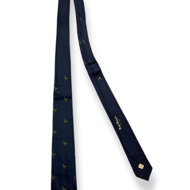 Vintage 1950s/1960s PAUL STUART 100% Silk Club Necktie ~ Rooster ~ Foulard ~ Preppy / Ivy Style / Trad ~ Tie 