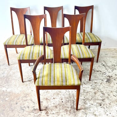 Vintage Mid Century Modern Set of 6 Broyhill Brasilia Sculptra Dining Chairs 