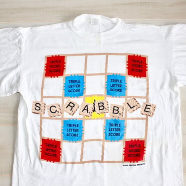 Vintage 90s Scrabble T Shirt, 1990s Board Game Tee, Promo, Retro, Classic 