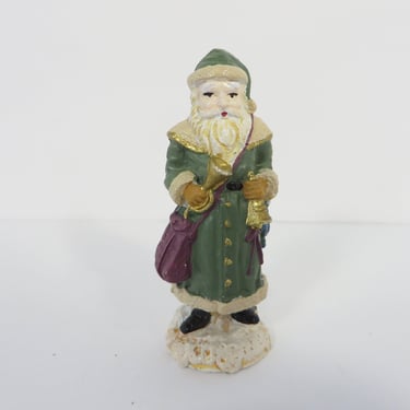 Vintage Pewter Santa Claus Figure Ornament - Pewter Santa Claus St. Nicholas 