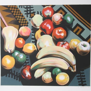 Lowell Blair Nesbitt, Fruits on Rug 1, Screenprint 