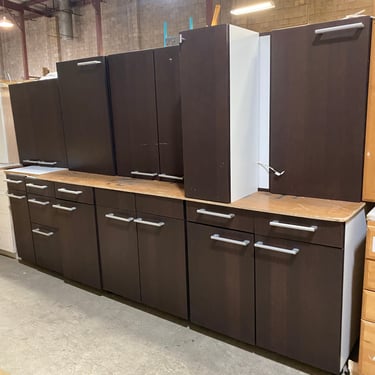 10 Piece Set of Dark Brown Kitchen Cabinets by Poggenpohl
