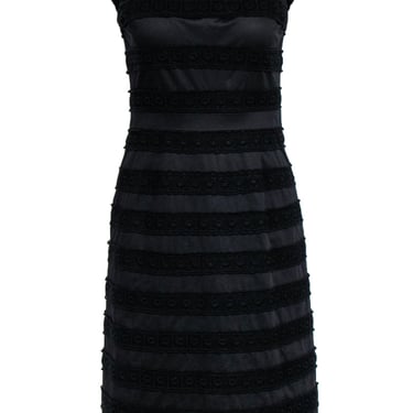 Tory Burch - Black Tea Length Cotton Dress w/ Eyelet Lace Details Sz 4