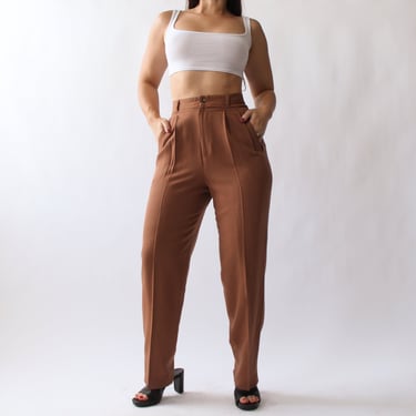 Vintage Cognac Tailored Trousers - W27